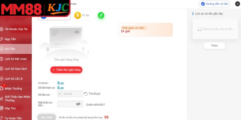 Rút tiền MM88 được thiết kế nhanh chóng và an toàn